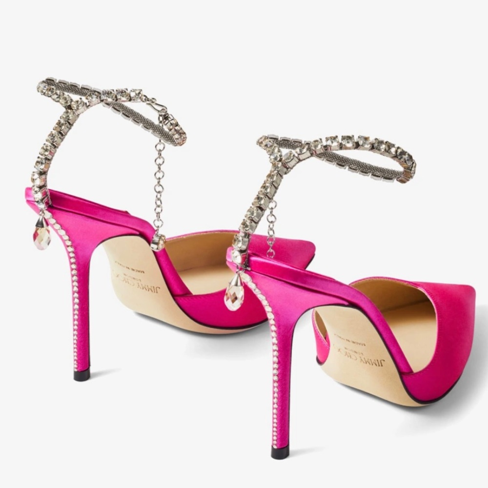 Jimmy Choo Saeda 100 fuscia heels 38 - Picture 1 of 11